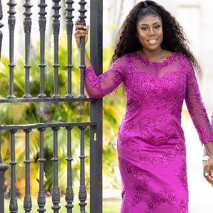 Purple engagement dress